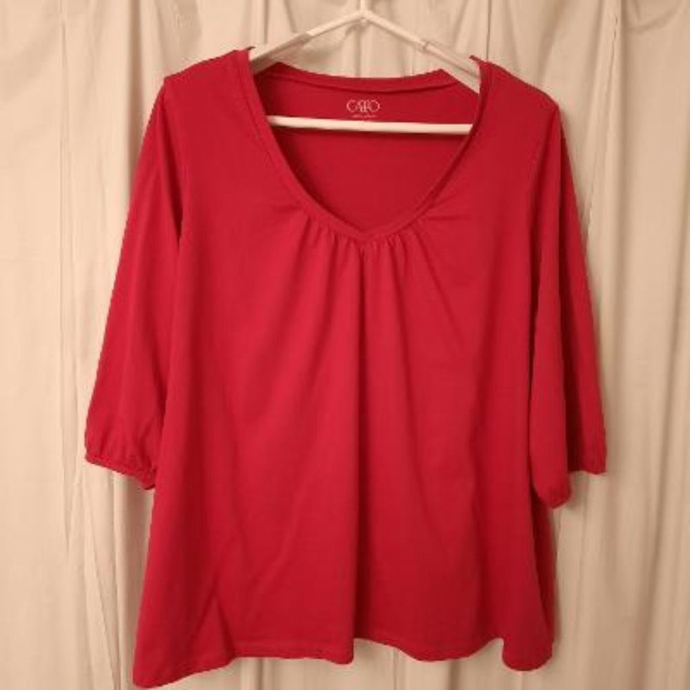 Cato 3/4 Sleeve Knit Top Hot Pink 22/24